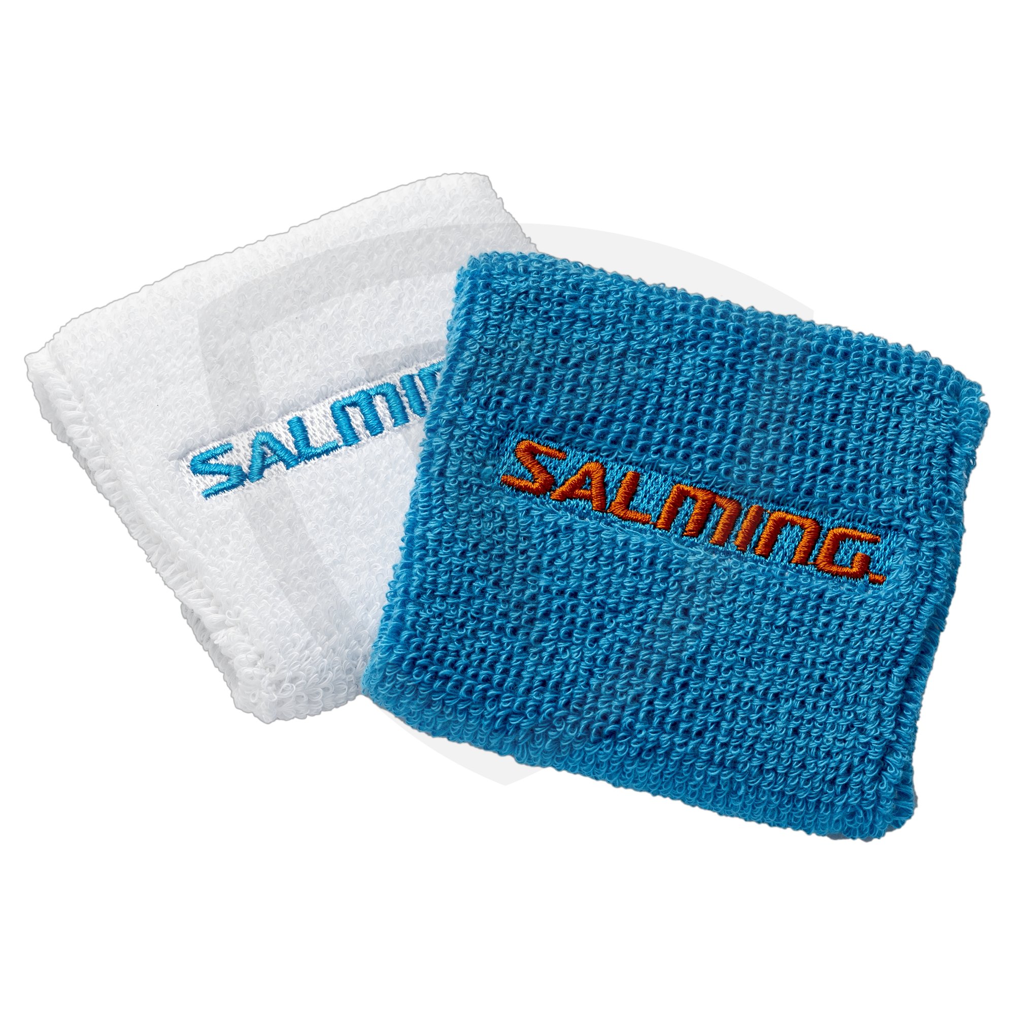 Salming Wristband Short 2-pack White-Cyan Blue