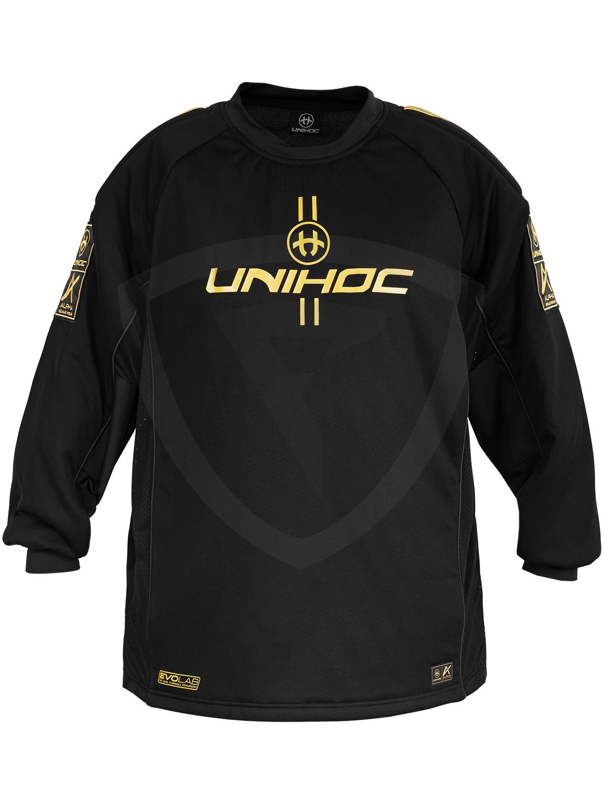 Unihoc Alpha Goalie Sweater Black-Gold
