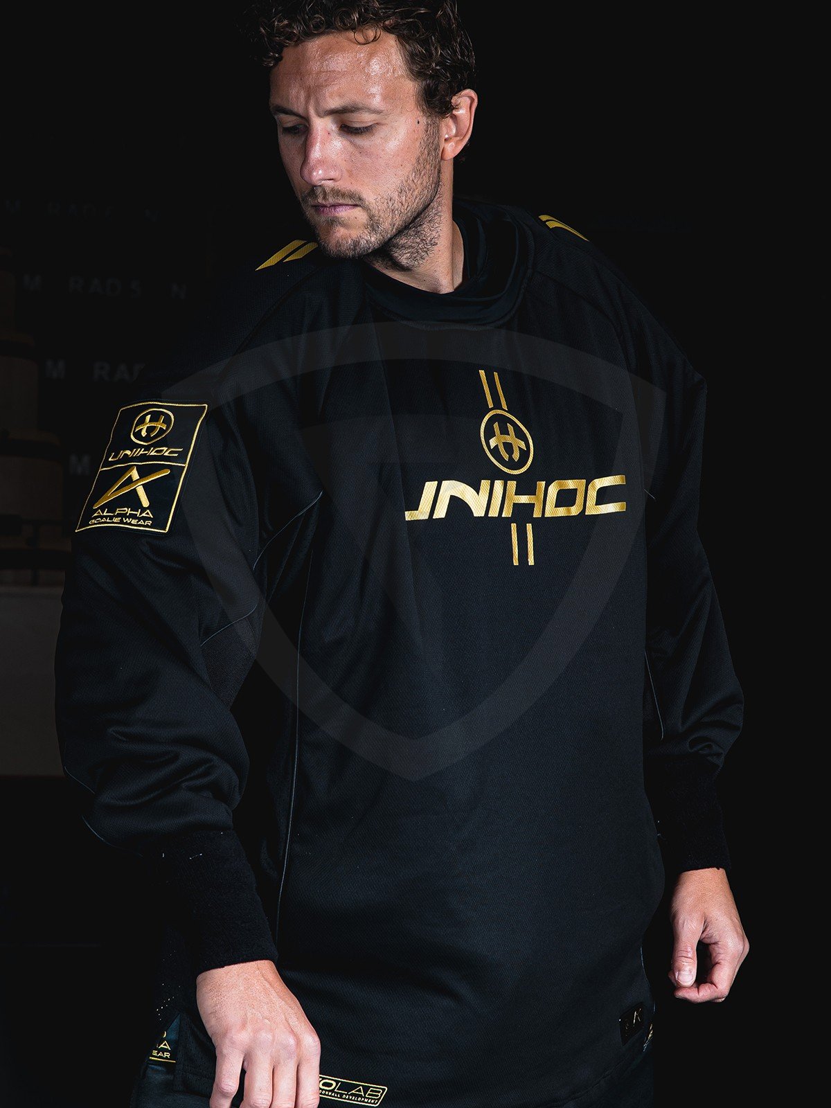 Unihoc Alpha Goalie Sweater Black-Gold